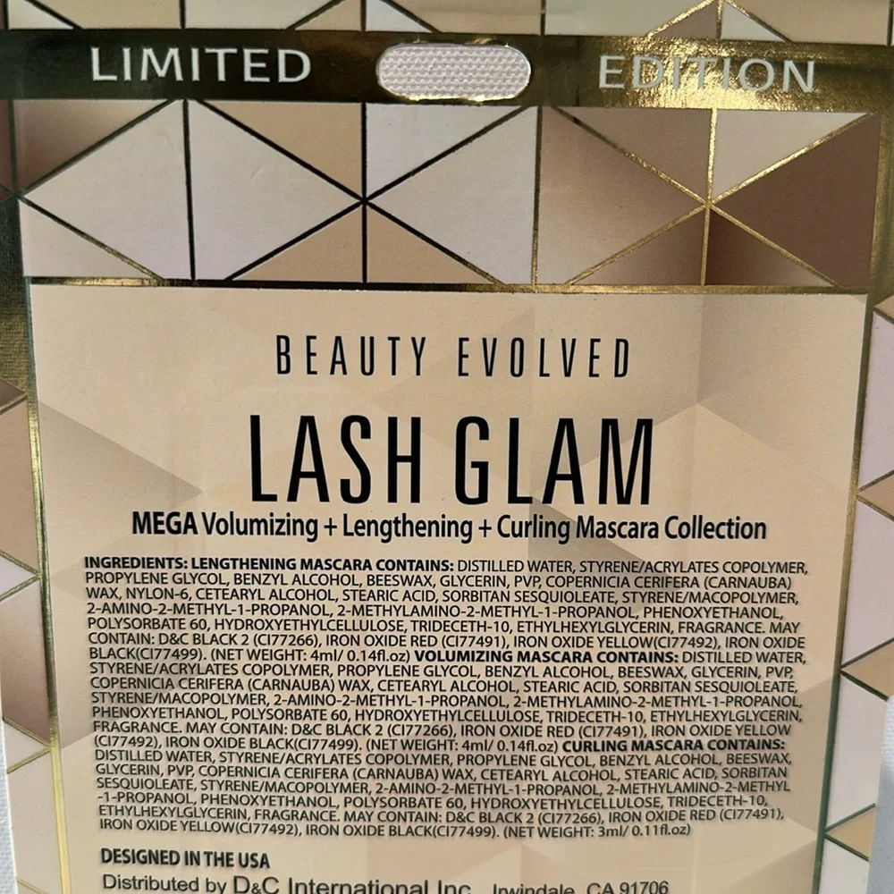 NWT Beauty Evolved 3 Piece Lash Glam Mascaras w/volume, lengthening, cur…